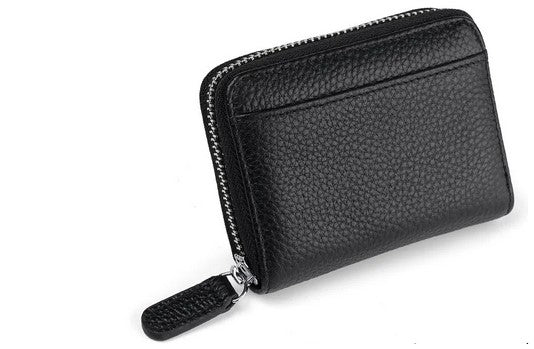 Portefeuille en cuir véritable avec porte-cartes et poche monnaie