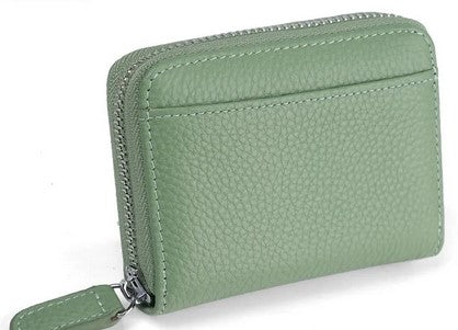 Portefeuille en cuir véritable avec porte-cartes et poche monnaie