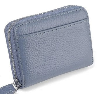 Portefeuille en cuir véritable avec porte-cartes et poche monnaie