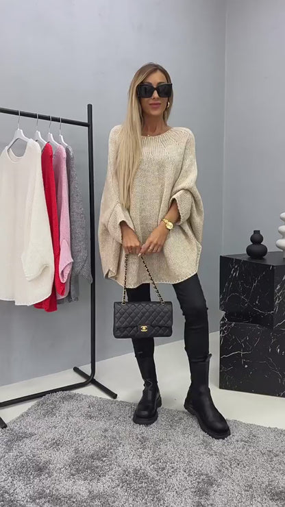 Poncho châle en tricot tendance européen-américain